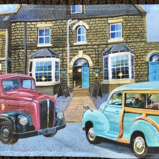 Tea towel, Heartbeat, Aidensfield, Aidensfield Arms, heartbeat tea towel, Aidensfield gift, heartbeat gift, Morris traveler, greengrass, Goathland, North Yorkshire